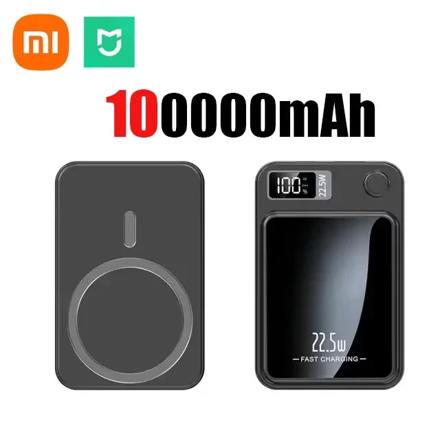 Xiaomi 100000mAh Magnetic Power Bank Wireless Fast Charger For Magsafe Portable Auxiliary Battery Pack For iphone Huawei Samsung