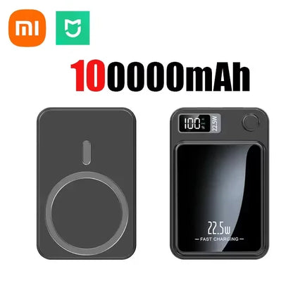 Xiaomi 100000mAh Magnetic Power Bank Wireless Fast Charger For Magsafe Portable Auxiliary Battery Pack For iphone Huawei Samsung