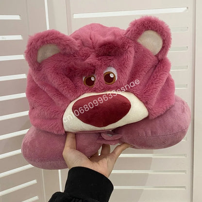 Lovely Lotso Travel Blackout Neck Pillow Strawberry Bear Kawaii Japanese Style Hooded U-shaped Neck Pillow Lolita Girl Gifts