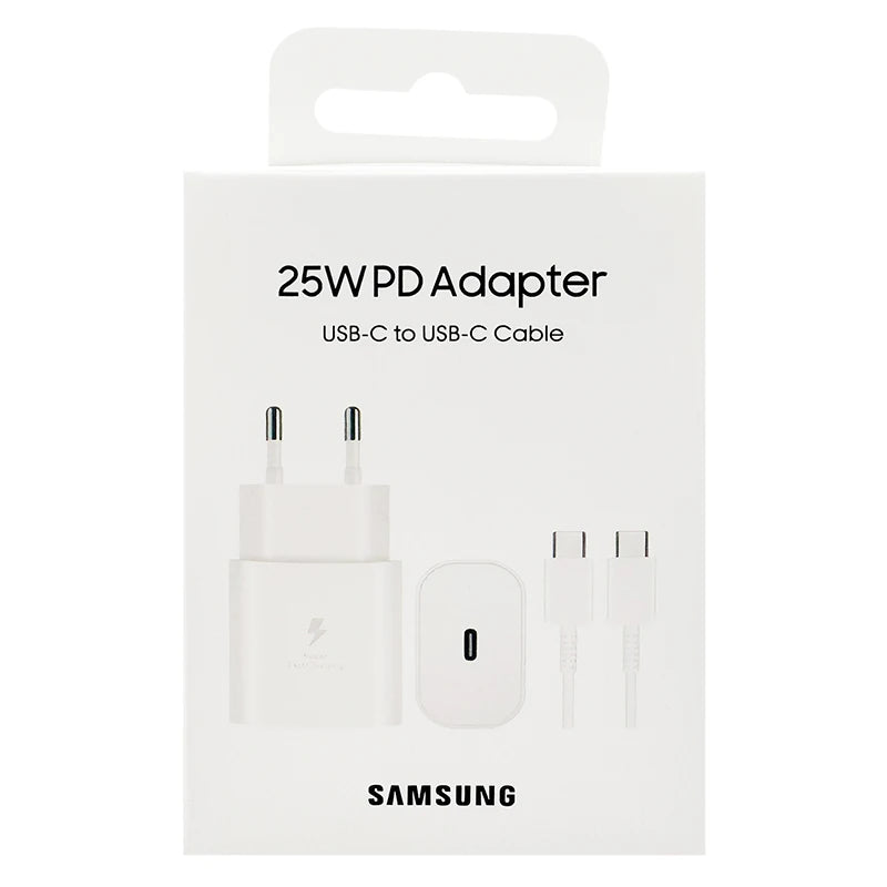 Samsung PD 25W Charger EU US UK Super Fast Charging Wall Adapter Daul Type C Cable For Galaxy S22 S21 S20 Ultra Note 20 10+ A53