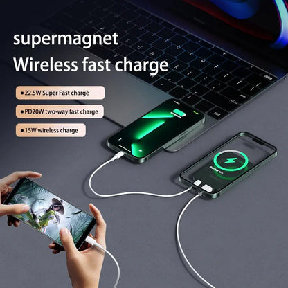 Xiaomi 100000mAh Magnetic Power Bank Wireless Fast Charger For Magsafe Portable Auxiliary Battery Pack For iphone Huawei Samsung