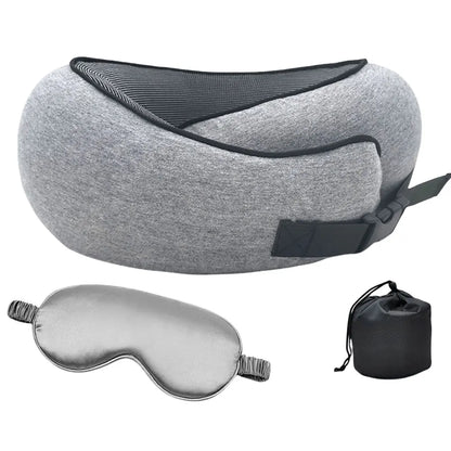 Travel Neck Pillow Memory Foam U-shaped Pillow Snail Style Travel Neck Support Portable Adjustable Soft Noon Break Sleep Pillows