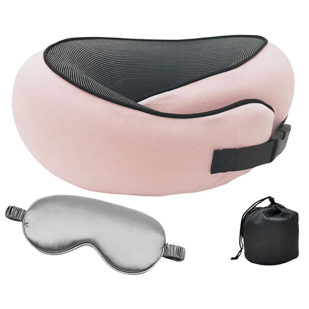 Travel Neck Pillow Memory Foam U-shaped Pillow Snail Style Travel Neck Support Portable Adjustable Soft Noon Break Sleep Pillows