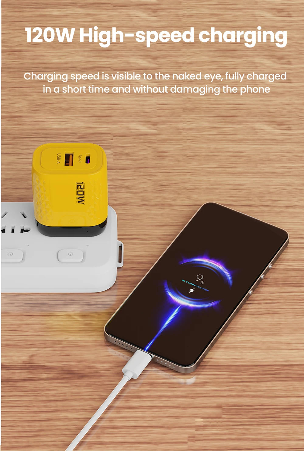 2 Ports 120W Fast Charging USB Type C Charger PD QC 3.0 USB C Charger EU/US/UK Plug Adapter For iphone Xiaomi Huawei Samsung