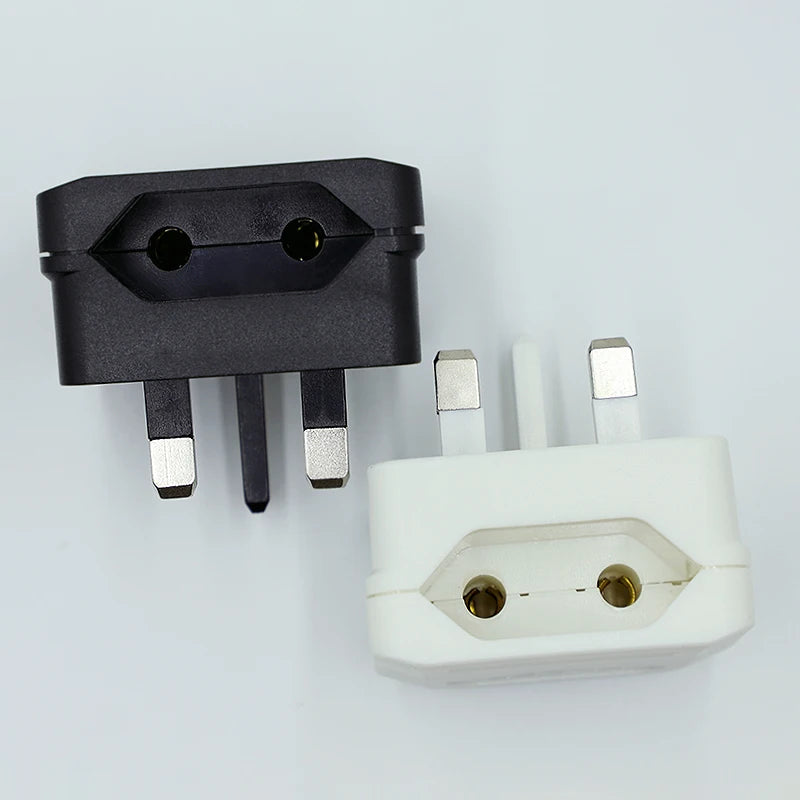 1PCS European Euro Eu 2 Pin To Uk 3 Pin Power Socket Travel Plug Adapter Converter Power Adapter Charger Power Socket Outlet