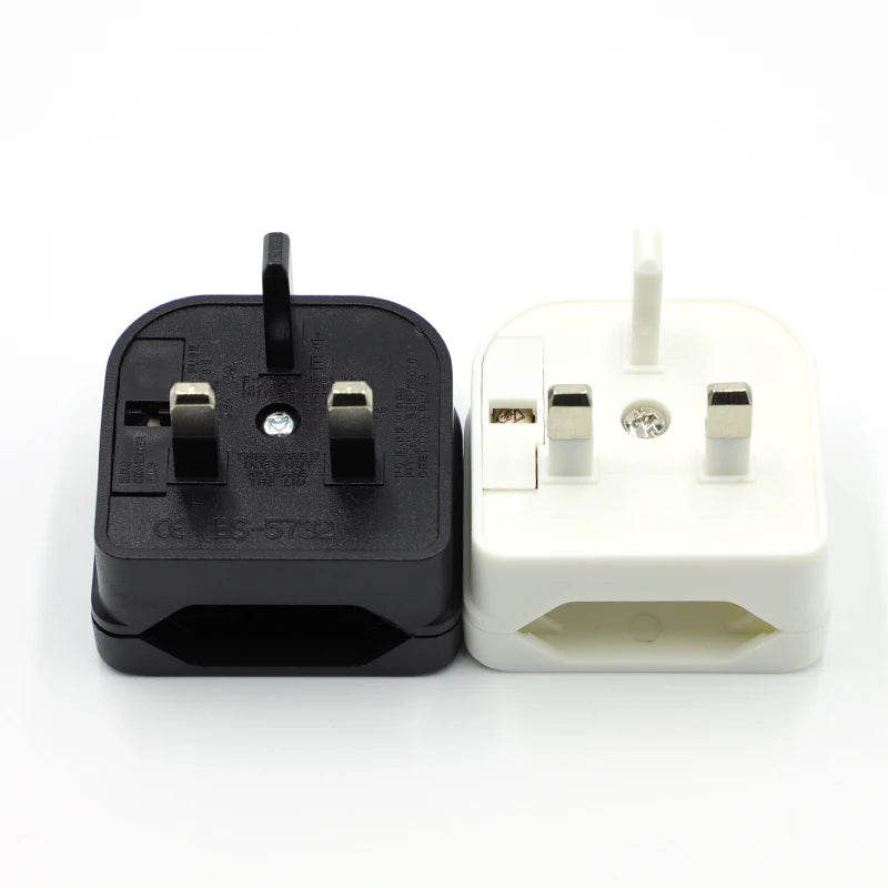 1PCS European Euro Eu 2 Pin To Uk 3 Pin Power Socket Travel Plug Adapter Converter Power Adapter Charger Power Socket Outlet