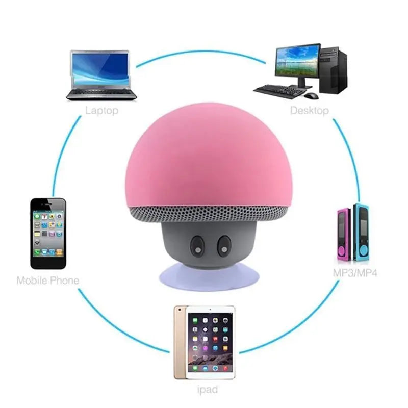 Mini Bluetooth Mushroom Speaker Waterproof Can Be Used as a Mobile Phone Holder Suitable for Family Parties and Small Parties