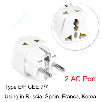 EU Power Plug Adapter UK To EU Travel Adapter Type C 4.0mm European Universal Socket Adaptor AC Outlet Electrical Plug Converter