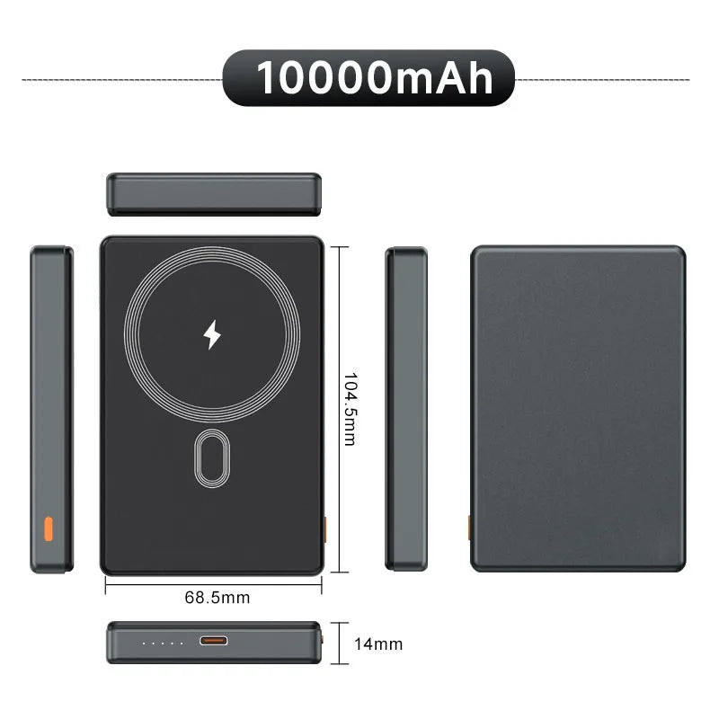 10000mAh Wireless Power Bank Magnetic PD20W Portable External Battery Fast Charging for Magsafe For iPhone 15 14 13 12 11 Xiaomi