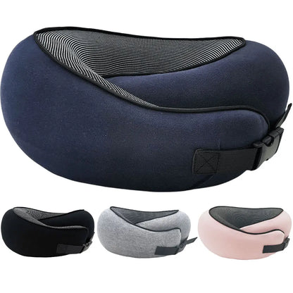 Travel Neck Pillow Memory Foam U-shaped Pillow Snail Style Travel Neck Support Portable Adjustable Soft Noon Break Sleep Pillows