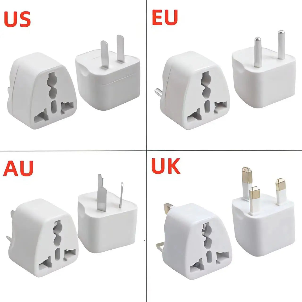 Universal AU UK US EU Plug Adapter US to EU Plug Converter Australian KR Euro Travel Adapter Power Electric Socket AC Outlet