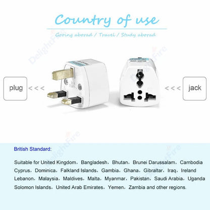 US To UK Plug Adapter Korea Euro European To British Universal Travel Adapter 3Pin Plug Type G Power Adaptor Outlet Converter