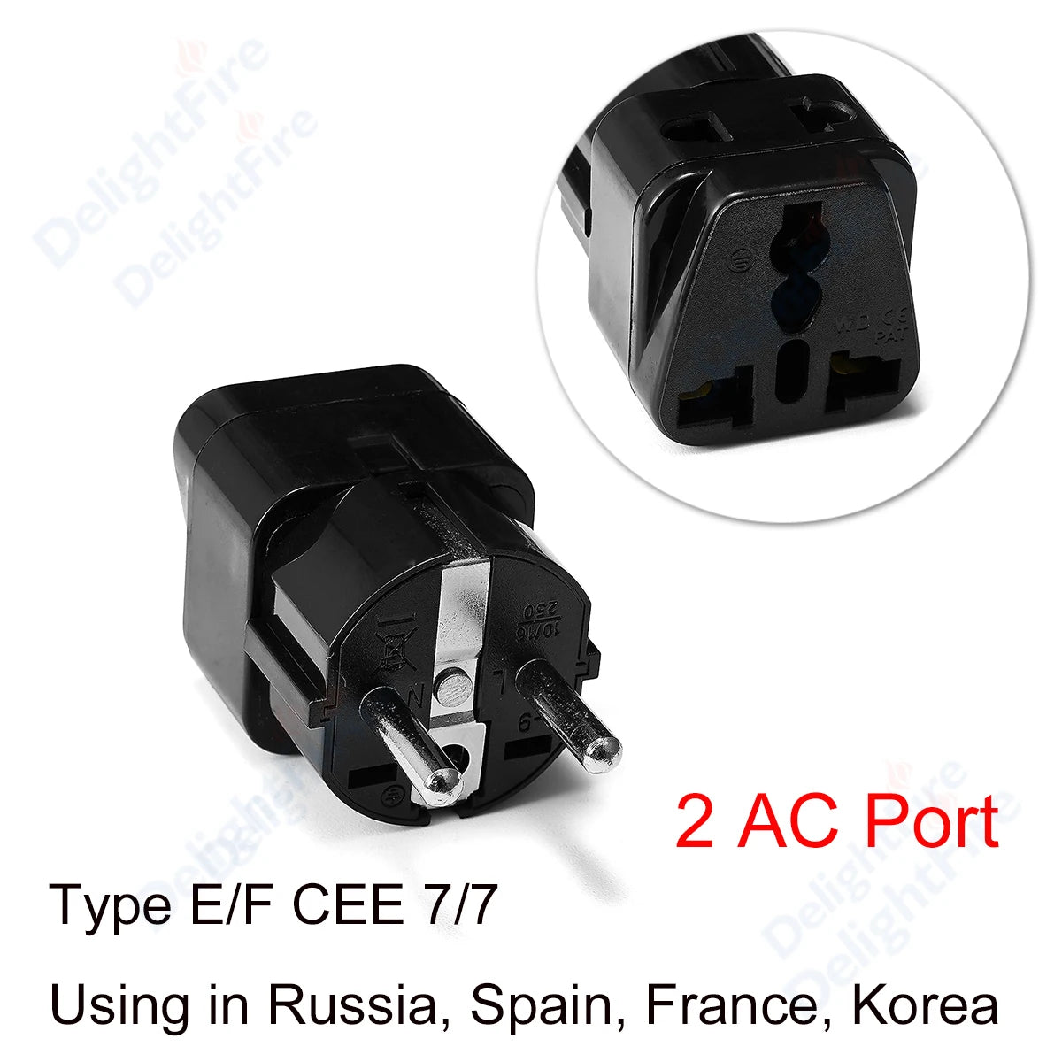 EU Power Plug Adapter UK To EU Travel Adapter Type C 4.0mm European Universal Socket Adaptor AC Outlet Electrical Plug Converter