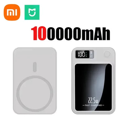 Xiaomi 100000mAh Magnetic Power Bank Wireless Fast Charger For Magsafe Portable Auxiliary Battery Pack For iphone Huawei Samsung