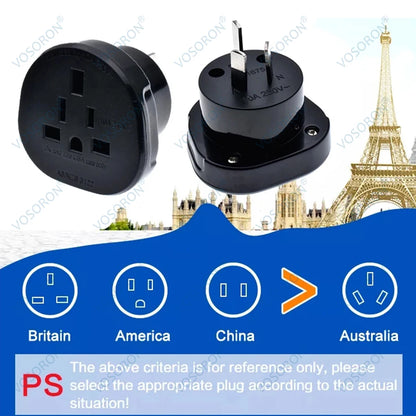 Universal 3Pin AU NZ Power Plug Adapter 3 pin New Zealand Australia Travel Plug US/UK/EU to AU/NZ Plug Converter