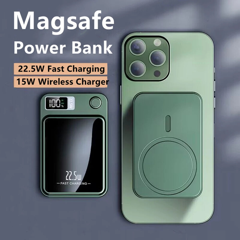 Magnetic Power Bank For iPhone 100000mAh Wireless Fast Charger For Magsafe Portable Auxiliary Battery Pack For XIAOMI Samsung