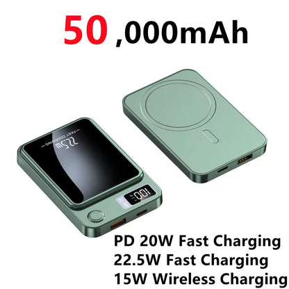 Magnetic Power Bank For iPhone 100000mAh Wireless Fast Charger For Magsafe Portable Auxiliary Battery Pack For XIAOMI Samsung