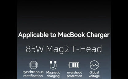 85W Magsafe 2 T Magnetic Charging Power Adapter for MacBook Air / Pro Series：A1398，A1424 ，Safe & Fast Charger Power Adapter