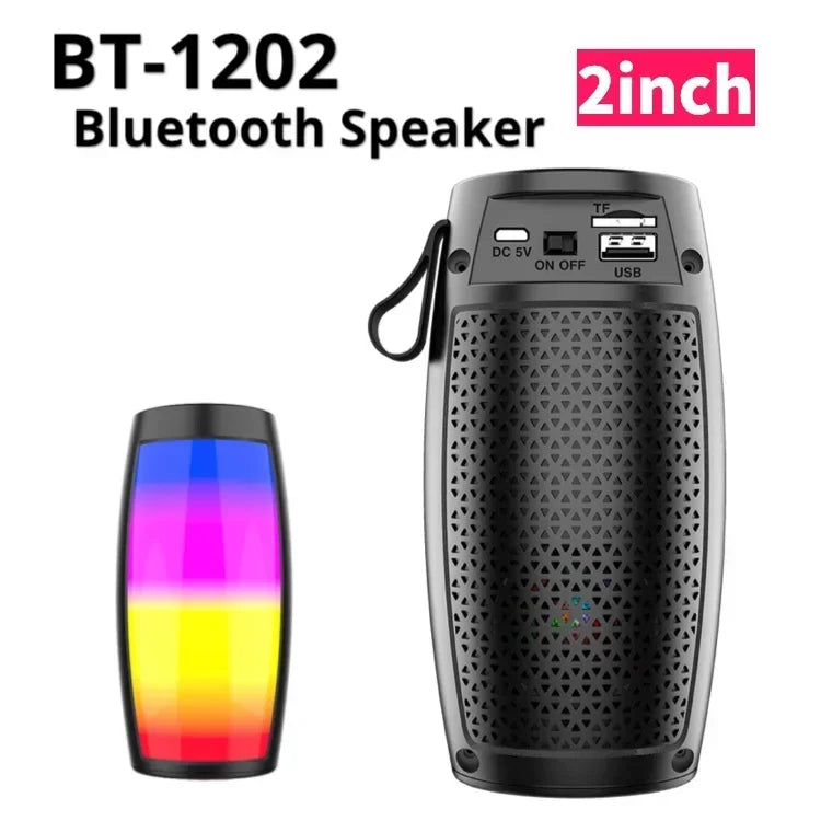 1202 TWS Shocking Heavy Bass Outdoor Portable Wireless Bluetooth Speaker Household Small Speaker High Volume Subwoofer