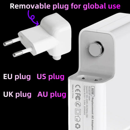 85W Magsafe 2 T Magnetic Charging Power Adapter for MacBook Air / Pro Series：A1398，A1424 ，Safe & Fast Charger Power Adapter