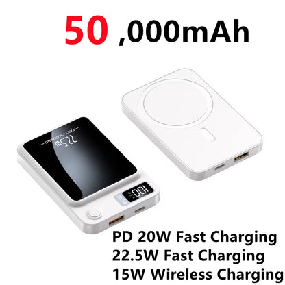 Magnetic Power Bank For iPhone 100000mAh Wireless Fast Charger For Magsafe Portable Auxiliary Battery Pack For XIAOMI Samsung