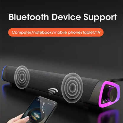 4D Computer Speaker Bar Stereo Sound Subwoofer Bluetooth Speaker For Macbook Laptop Notebook PC Music Player Wired Loudspeaker