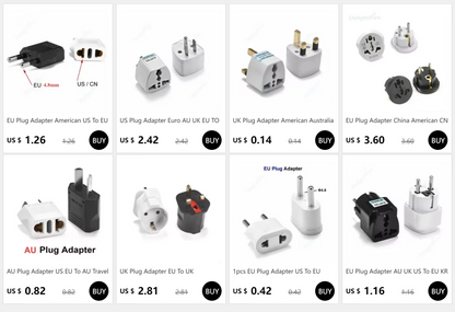 EU Plug Adapter AU UK US To EU KR Universal Travel Adapter Euro Plug Adapter Power Socket Electrical Plug Converter AC Outlet