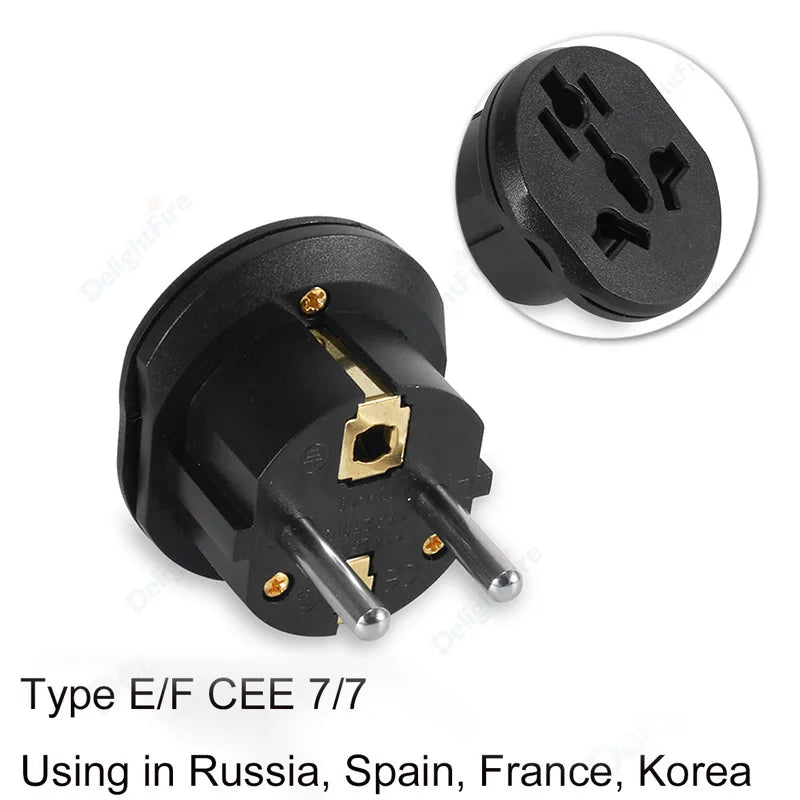 EU Power Plug Adapter UK To EU Travel Adapter Type C 4.0mm European Universal Socket Adaptor AC Outlet Electrical Plug Converter