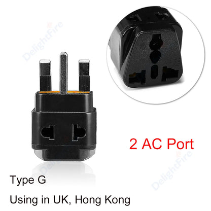 2 in 1 UK Plug Travel Adapter US EU AU to UK Universal High Quality Plug Adapter with 250V 13A Fuse EU To UK Converter AC Outlet