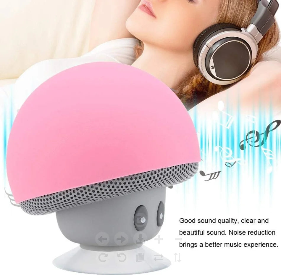 Mini Bluetooth Mushroom Speaker Waterproof Can Be Used as a Mobile Phone Holder Suitable for Family Parties and Small Parties