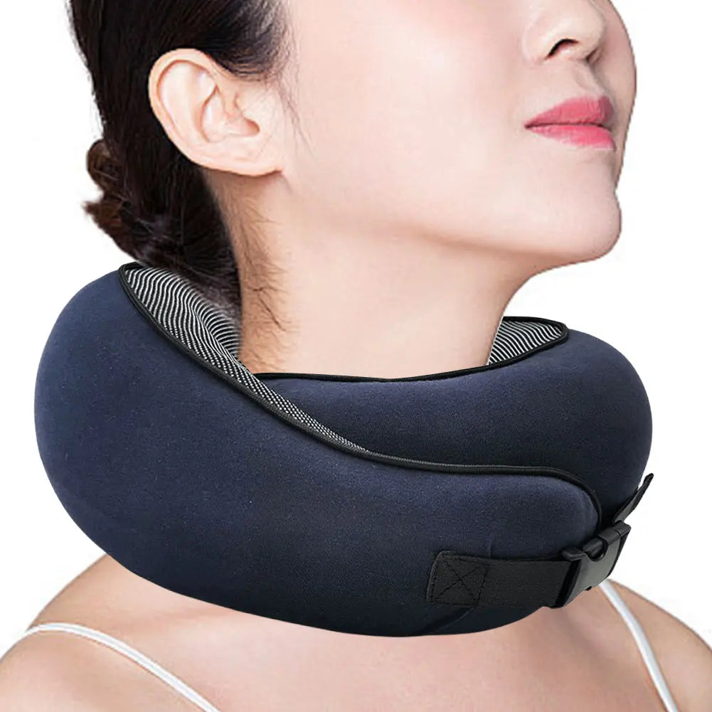 Travel Neck Pillow Memory Foam U-shaped Pillow Snail Style Travel Neck Support Portable Adjustable Soft Noon Break Sleep Pillows