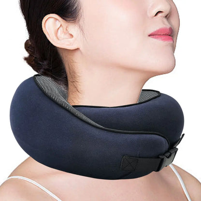 Travel Neck Pillow Memory Foam U-shaped Pillow Snail Style Travel Neck Support Portable Adjustable Soft Noon Break Sleep Pillows