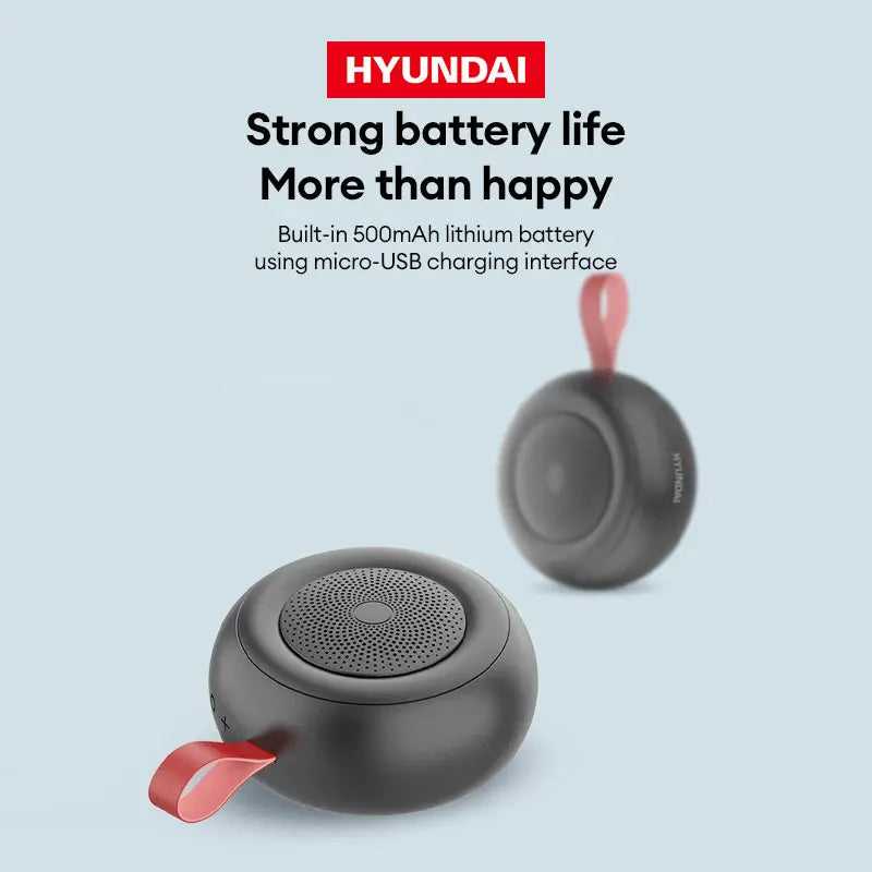 Choice HYUNDAI HY-S21 Wireless Bluetooth 5.0 Mini Outdoor Speaker HIFI Stereo Surround Lasting Battery Life HD Call Loundspeaker